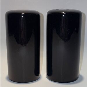 Elegant Black Ceramic Salt and Pepper Shakers